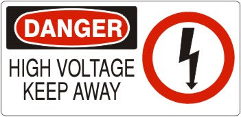 HIGH VOLTAGE KEEP AWAY WITH SYMBOL - DANGER SIGN