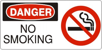 NO SMOKING WITH SMOKING PICTO - DANGER SIGN