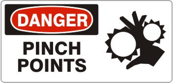 PINCH POINTS WITH PICTO - DANGER SIGN