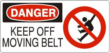 KEEP OFF MOVING BELT WITH FALLING PICTO - DANGER SIGN