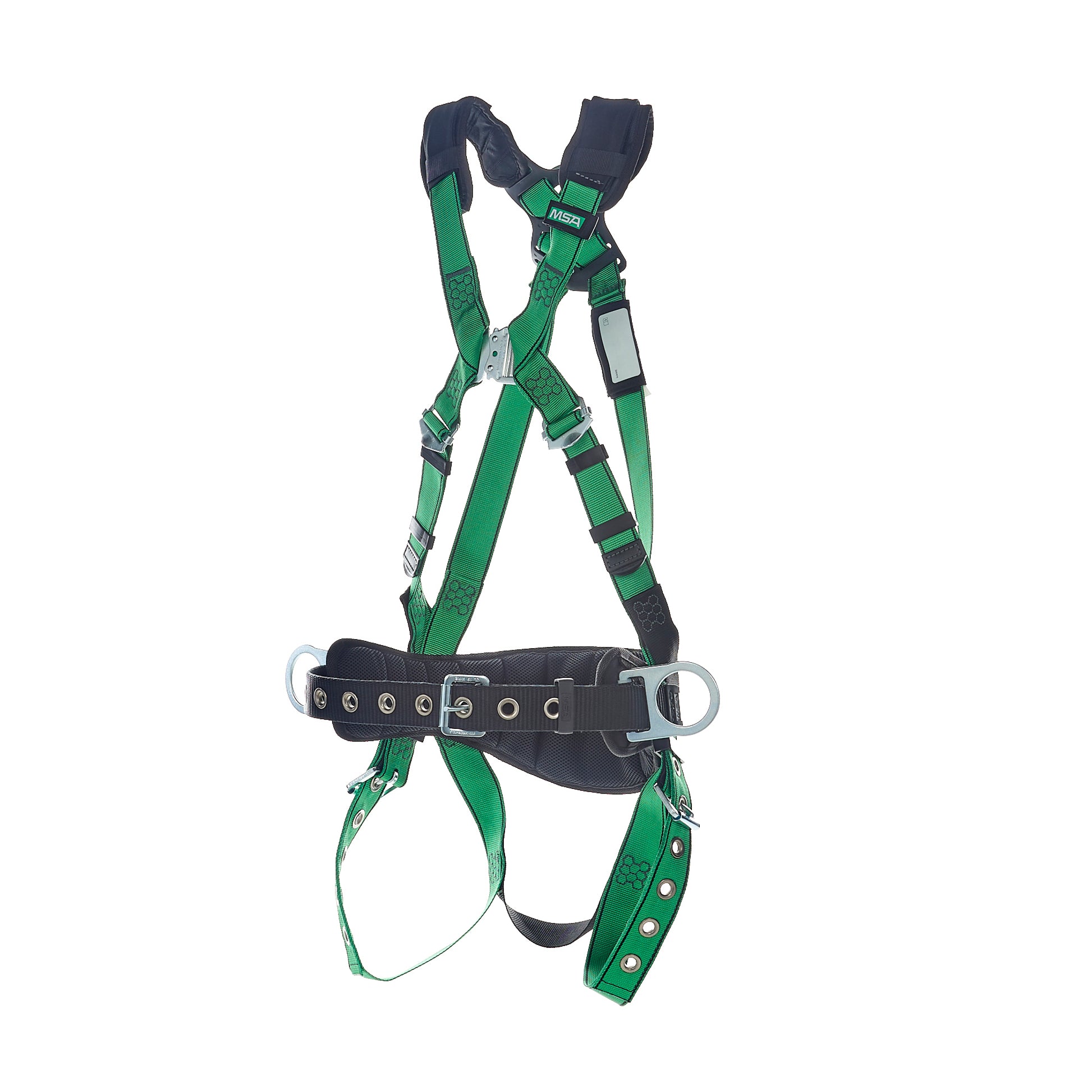 MSA V-FORM Construction Harness w/Back & Side D-Rings - Tongue Buckle Leg Straps Quick Connect Chest Buckle - Shoulder Padding - Standard - 10207734