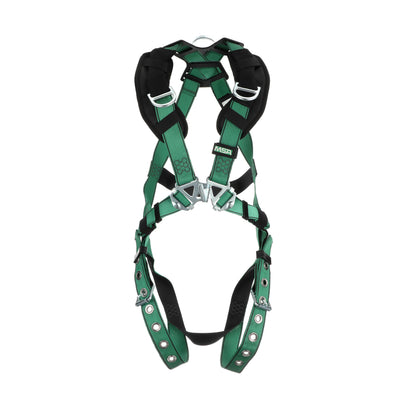 MSA V-FORM Harness w/Back & Shoulder D-Rings - Tongue Buckle Leg Straps - Extra Small - 10197218