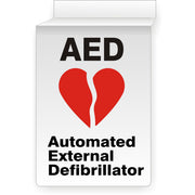 AED RED HEART WITH  FLASH - CEILING SIGN - AED RED HEART WITH  FLASH - CEILING SIGN, 14x10, Aluminum (.040)