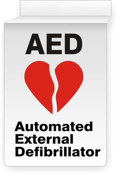 AED RED HEART WITH FLASH - CEILING SIGN