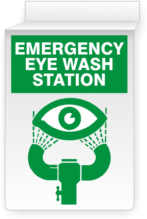 EMERGENCY EYE WASH STATION WITH FOUNTAIN PICTO - CEILING SIGN