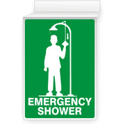 EMERGENCY SHOWER WITH PICTO - CEILING SIGN - EMERGENCY SHOWER WITH PICTO - CEILING SIGN, 14x10, Aluminum (.040)