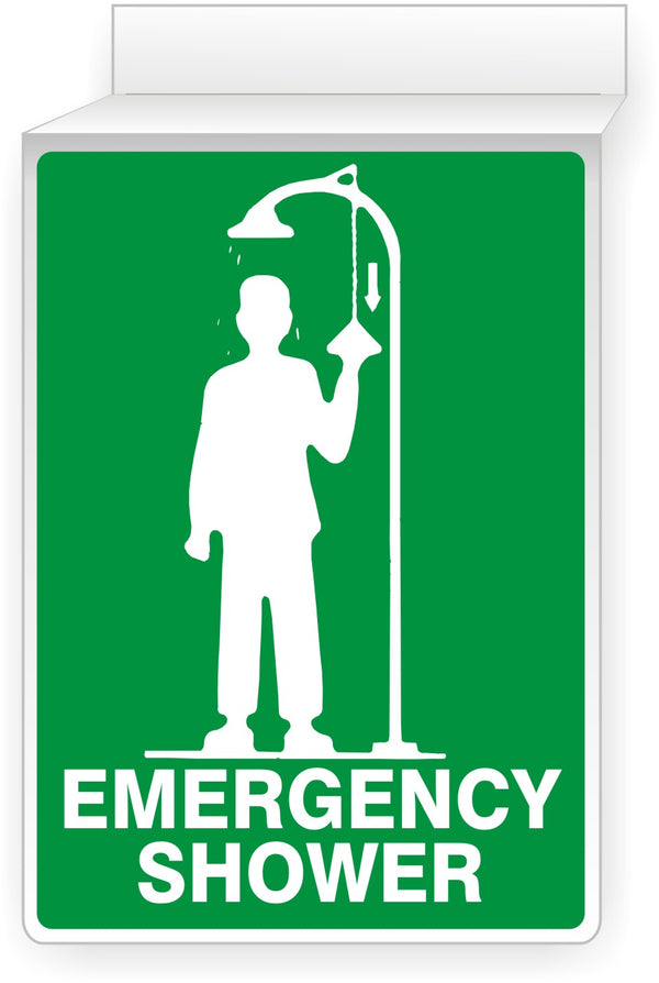 EMERGENCY SHOWER WITH PICTO - CEILING SIGN