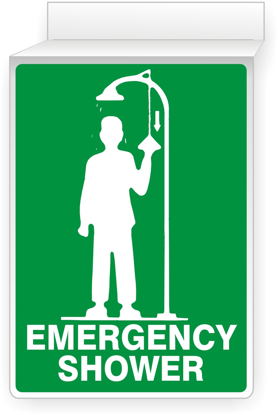 EMERGENCY SHOWER WITH PICTO - CEILING SIGN - EMERGENCY SHOWER WITH PICTO - CEILING SIGN, 14x10, Aluminum (.040)