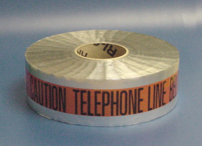 DETECTABLE UNDERGROUND TAPE - CAUTION TELEPHONE LINE BELOW