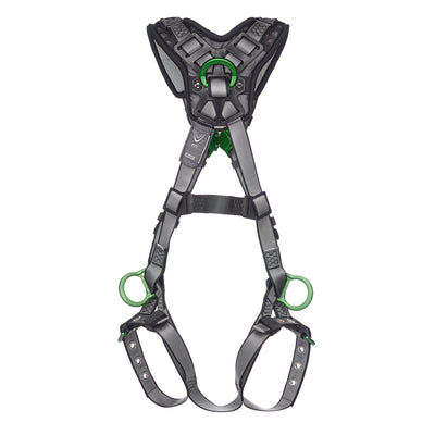 MSA V-FIT Harness w/Back, Side and Shoulder D-Rings - Tongue Buckle Leg Straps - Shoulder Padding - Extra Small - 10194940