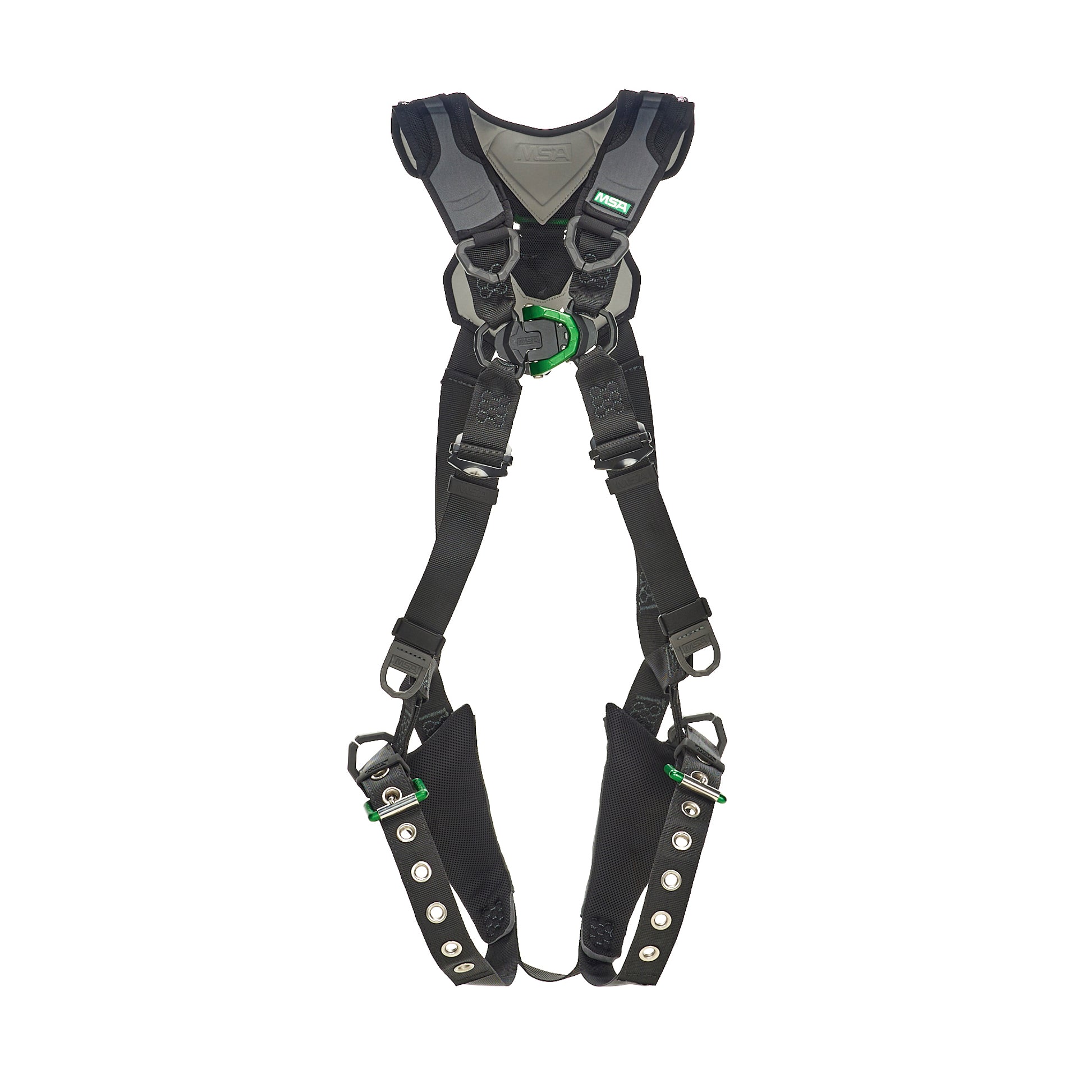 MSA V-FLEX Harness w/Back & Front D-Rings - Tongue Buckle Leg Straps - Super Extra Large - 10211323