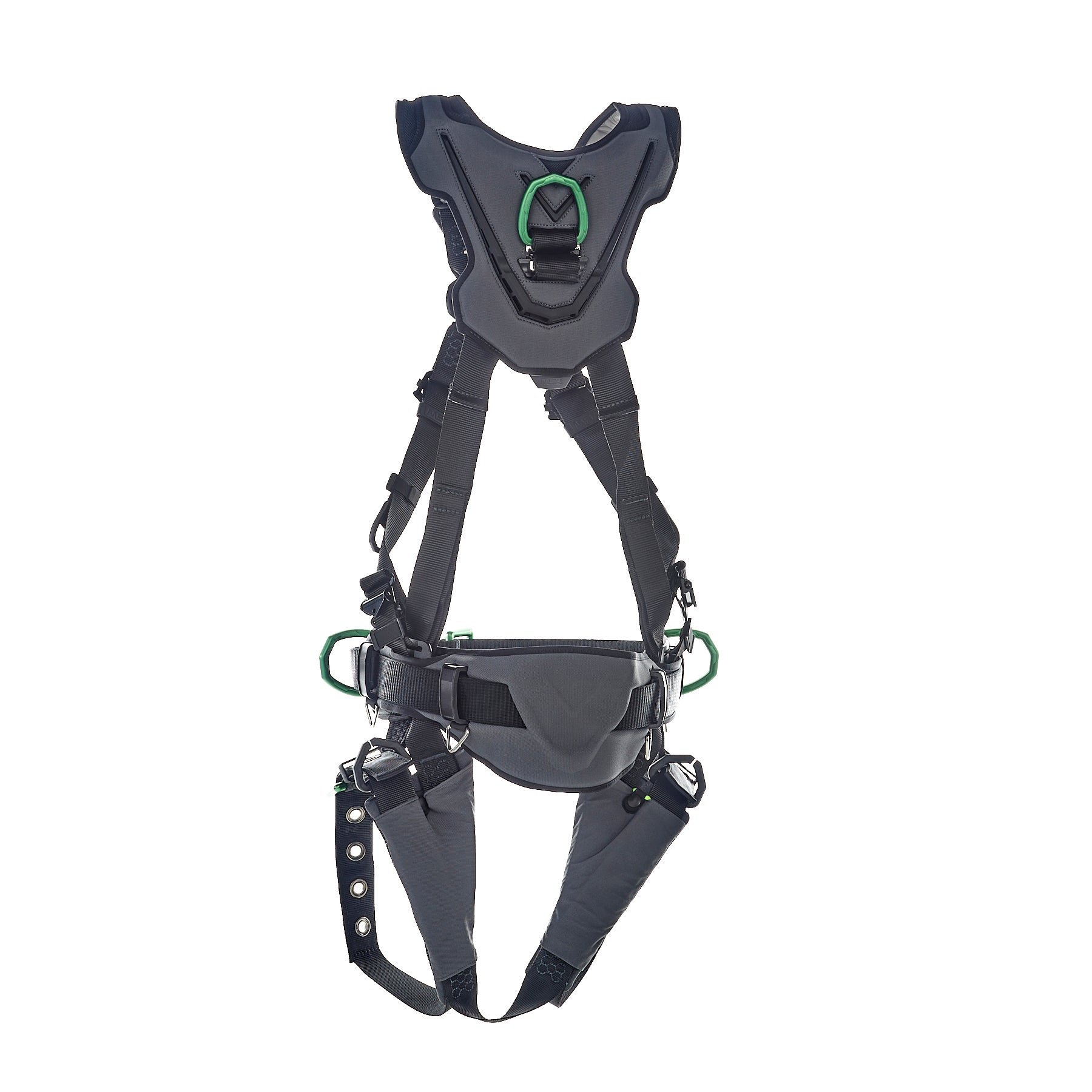 MSA V-FLEX Construction Harness w/Back, Front & Side D-Rings - Tongue Buckle Leg Straps - Super Extra Large - 10211349