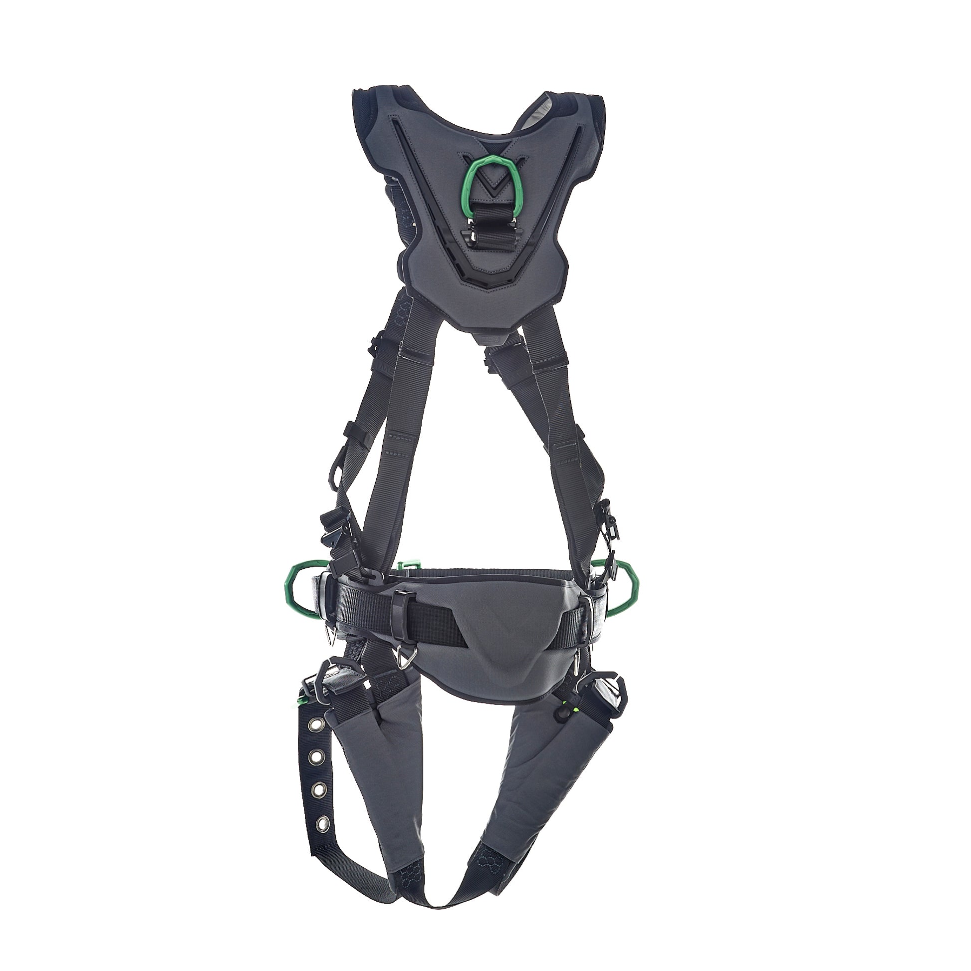 MSA V-FLEX Construction Harness w/Back, Front & Side D-Rings - Tongue Buckle Leg Straps - Extra Large - 10211348