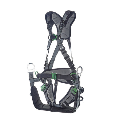 MSA V-FIT Tower Harness w/Back, Front & Side D-Rings - Quick-Connect Leg and Belt Straps - Shoulder & Leg Padding - Extra Large - 10218049