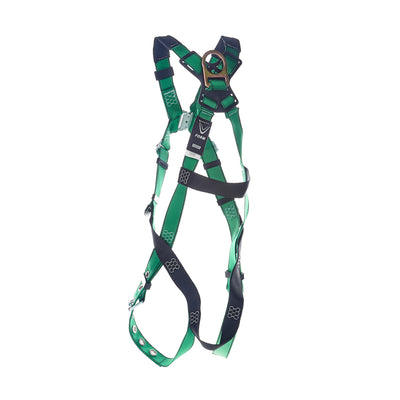 MSA V-FORM Harness w/Back & Front D-Rings - Tongue Buckle Leg Straps Quick Connect Chest Buckle - Extra Small - 10206065