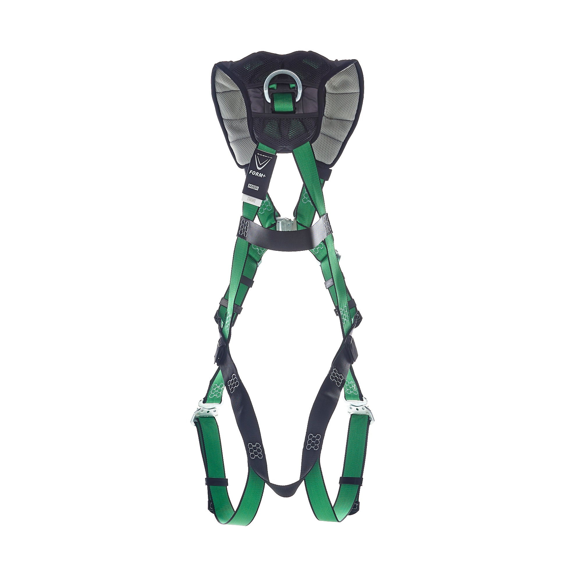 MSA V-FORM+ Harness w/Back, Front & Side D-Rings - Tongue Buckle Leg Straps - Standard - 10206137