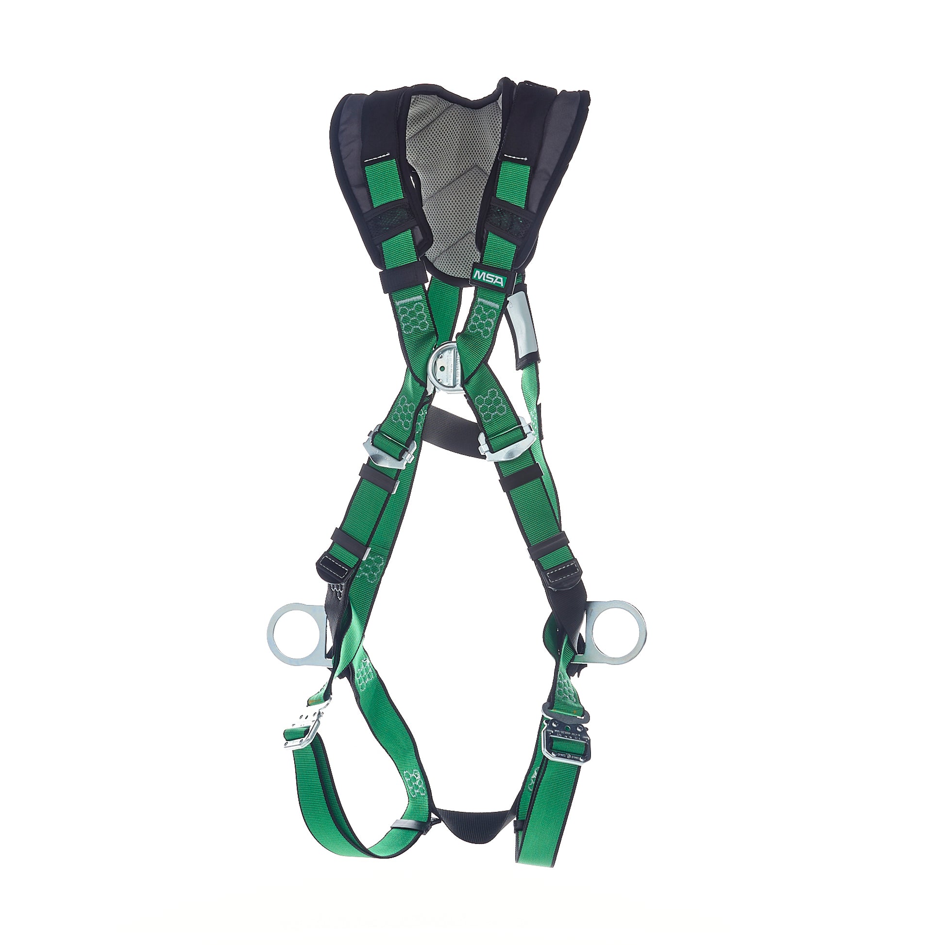 MSA V-FORM+ Harness w/Back, Front & Side D-Rings - Quick Connect Leg Straps - Super Extra Large - 10206147
