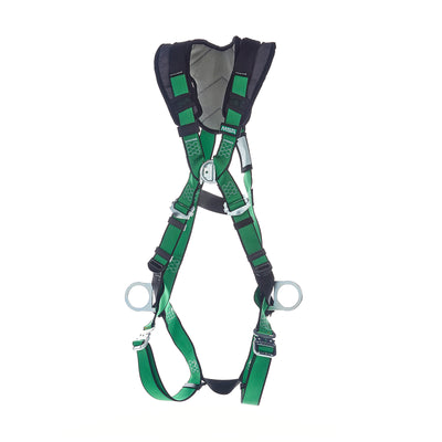 MSA V-FORM+ Harness w/Back, Front & Side D-Rings - Quick Connect Leg Straps - Super Extra Large - 10206147