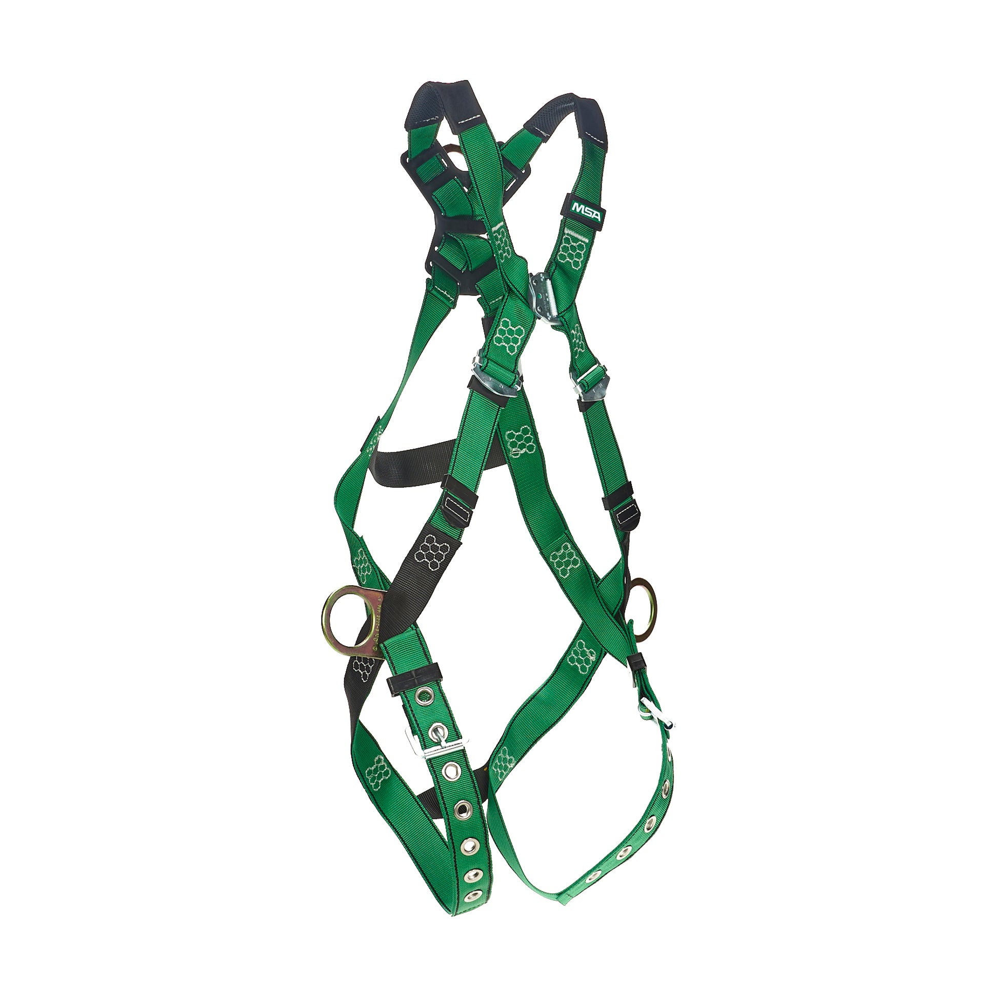 MSA V-FORM Harness w/Back & Side D-Rings - Tongue Buckle Leg Straps Quick Connect Chest Buckle - Standard - 10206062