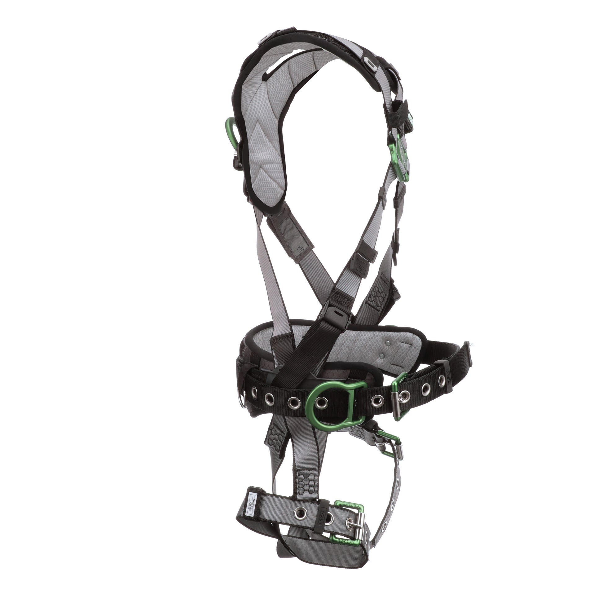 MSA V-FIT Construction Harness w/Back & Side D-Rings - Tongue Buckle Leg Straps - Shoulder Padding - Extra Large - 10195150