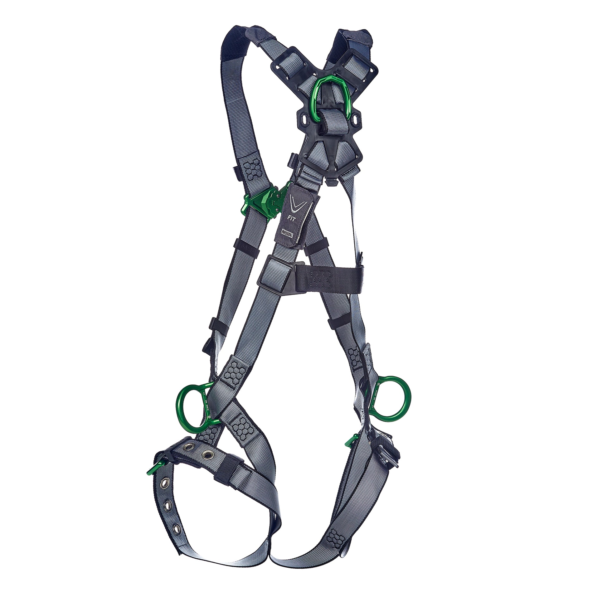 MSA V-FIT Harness w/Back & Side D-Rings - Tongue Buckle Leg Straps - Extra Large - 10195111