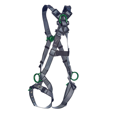 MSA V-FIT Harness w/Back & Side D-Rings - Tongue Buckle Leg Straps - Extra Large - 10195111