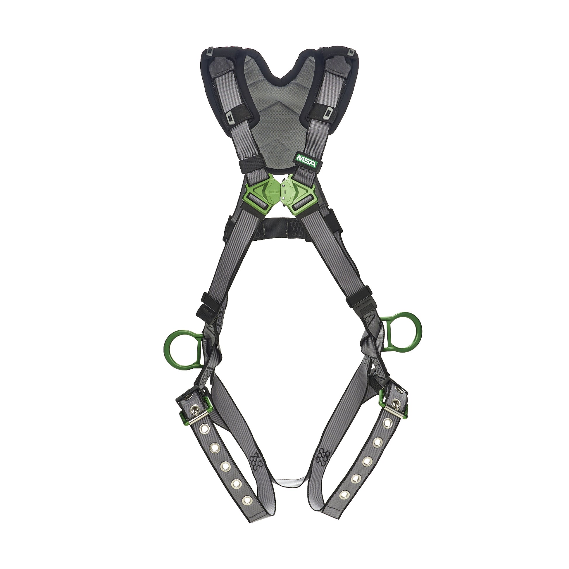MSA V-FIT Harness w/Back & Side D-Rings - Tongue Buckle Leg Straps - Shoulder Padding - Extra Large - 10194910