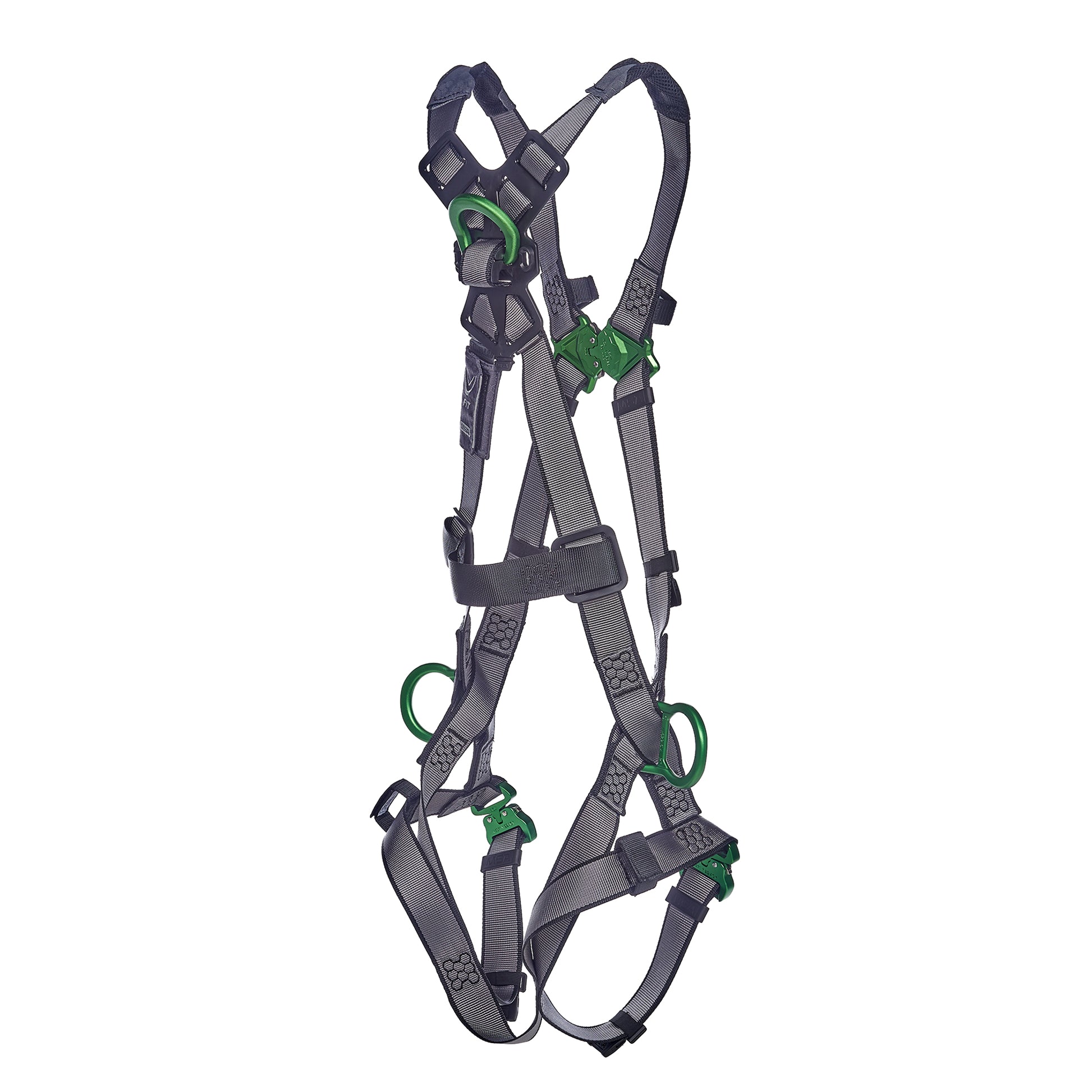 MSA V-FIT Harness w/Back & Side D-Rings - Quick-Connect Leg Straps - Super Extra Large - 10195067