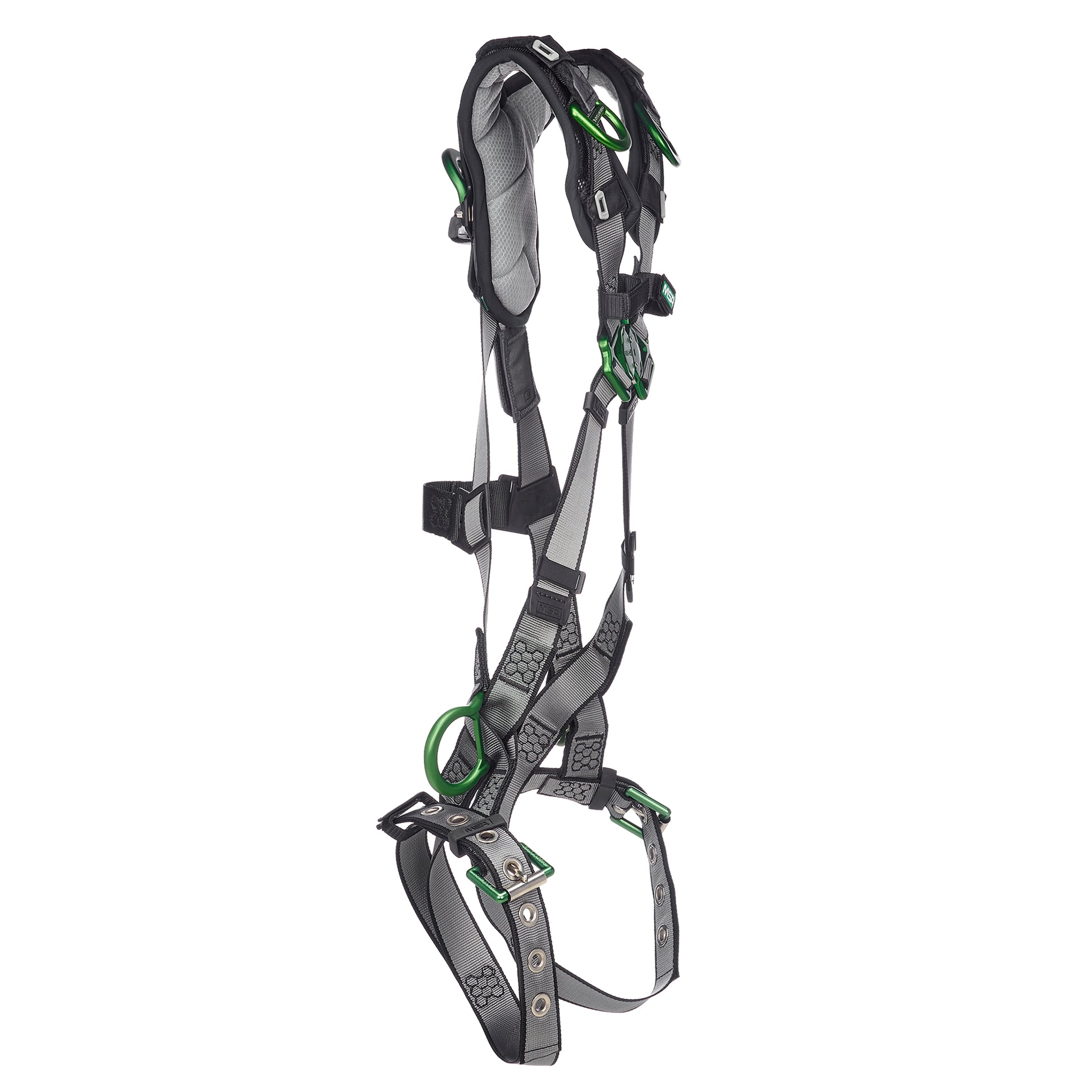 MSA V-FIT Harness w/Back, Side and Shoulder D-Rings - Tongue Buckle Leg Straps - Shoulder Padding - Standard - 10194941
