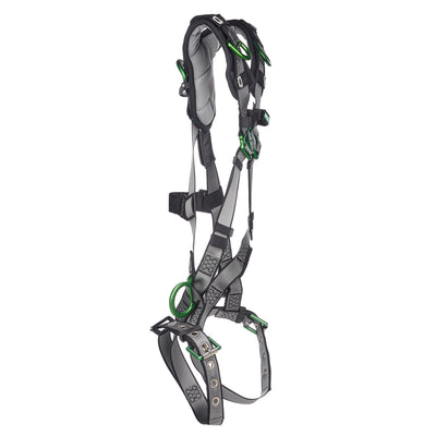 MSA V-FIT Harness w/Back, Side and Shoulder D-Rings - Tongue Buckle Leg Straps - Shoulder Padding - Extra Small - 10194940