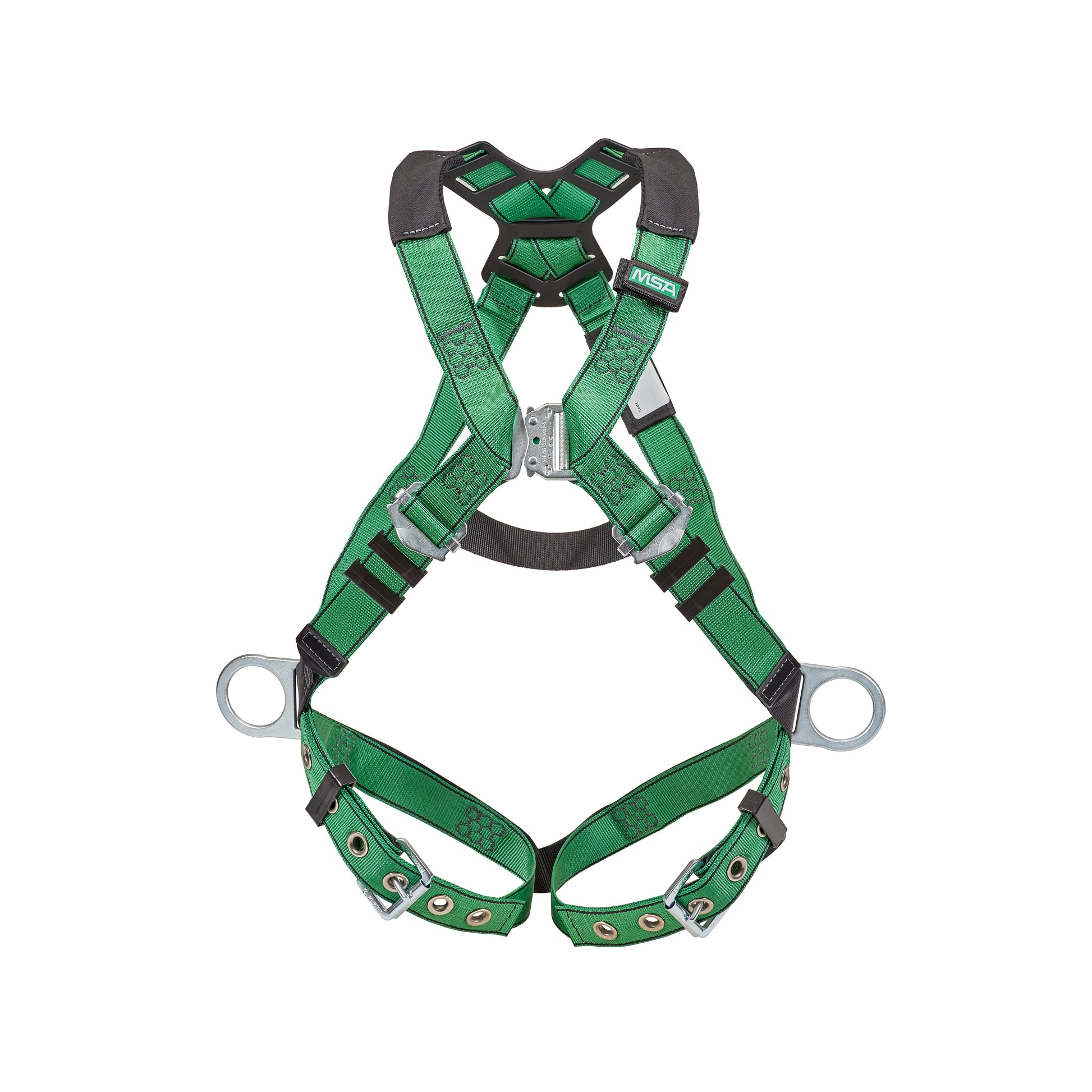 MSA V-FORM Harness w/Back & Side D-Rings - Tongue Buckle Leg Straps Quick Connect Chest Buckle - Standard - 10206062