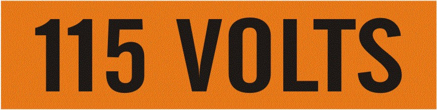 115 VOLTS - PIPE MARKER - 115 VOLTS - PIPE MARKER, .5X2.25, Adhesive Vinyl