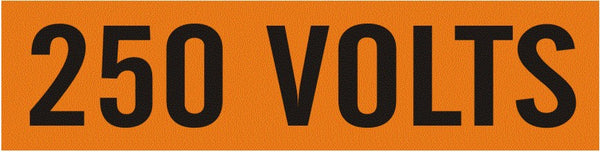 250 VOLTS - PIPE MARKER