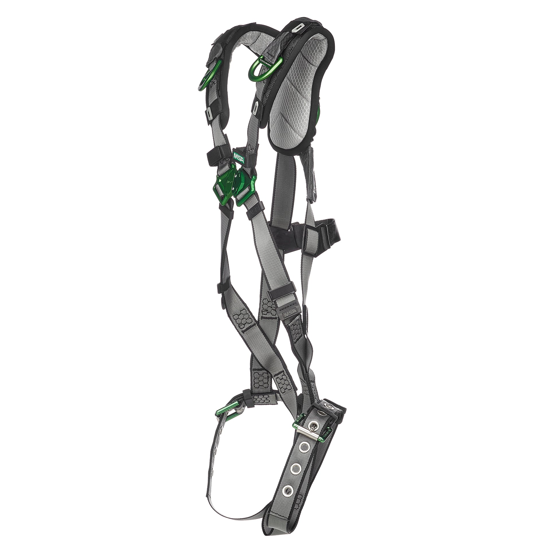 MSA V-FIT Harness w/Back & Shoulder D-Rings - Tongue Buckle Leg Straps - Shoulder Padding - Extra Small - 10194936