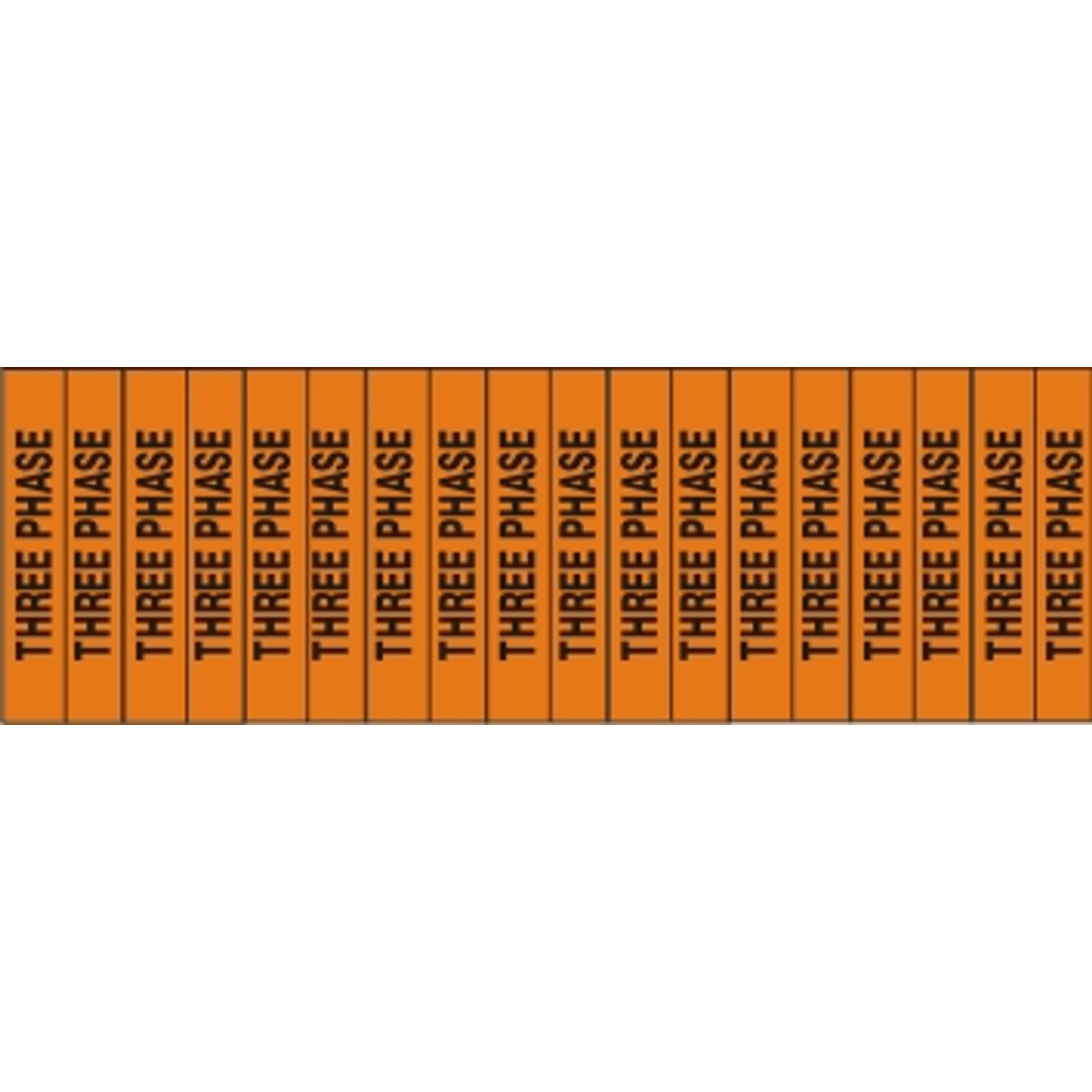 THREE PHASE - PIPE MARKER - THREE PHASE - PIPE MARKER, .5X2.25, Adhesive Vinyl