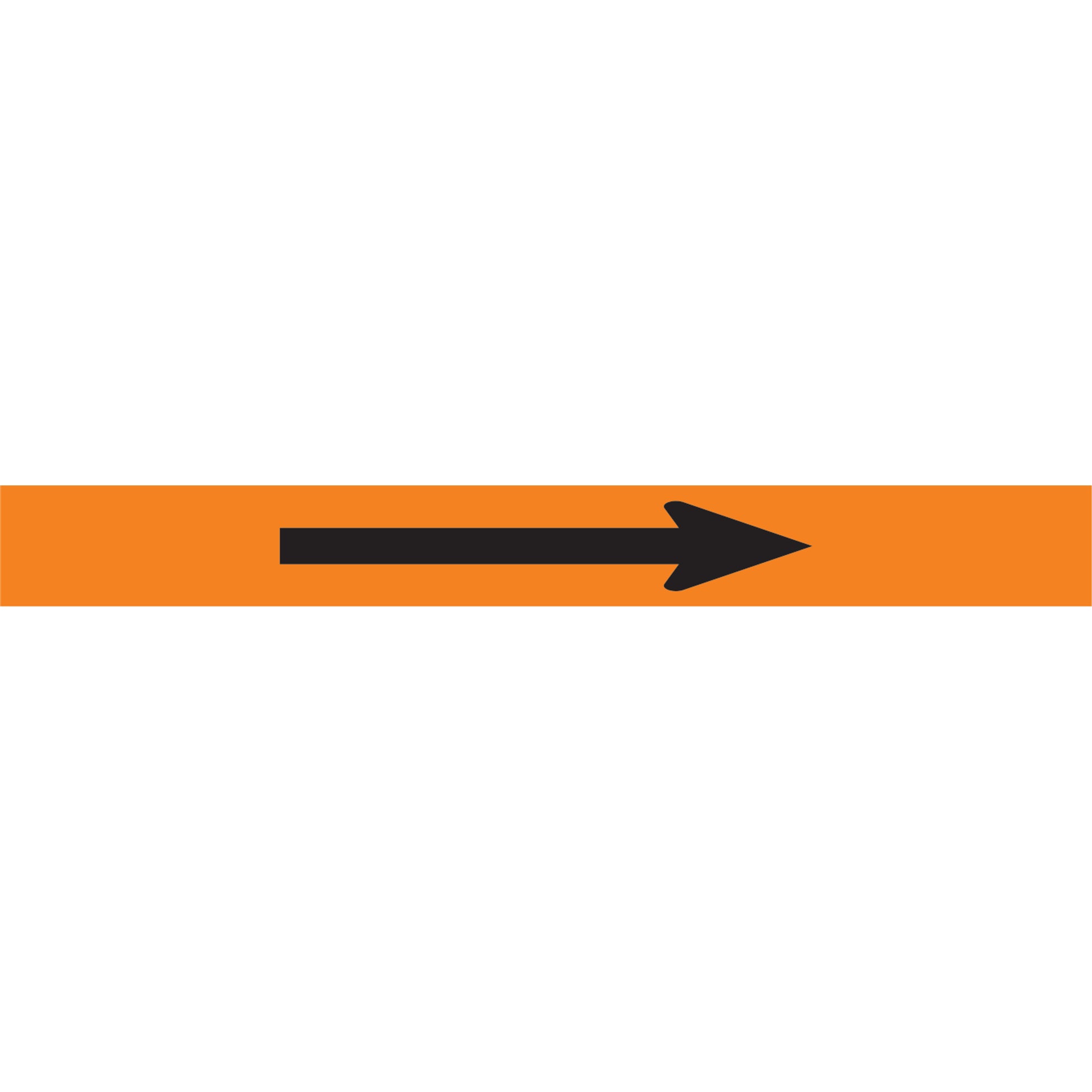 ORANGE WITH BLACK ARROW - ORANGE WITH BLACK ARROW , 1.125X4.5, Adhesive Vinyl