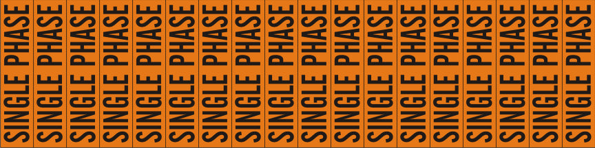 SINGLE PHASE - PIPE MARKER - SINGLE PHASE - PIPE MARKER, .5X2.25, Adhesive Vinyl