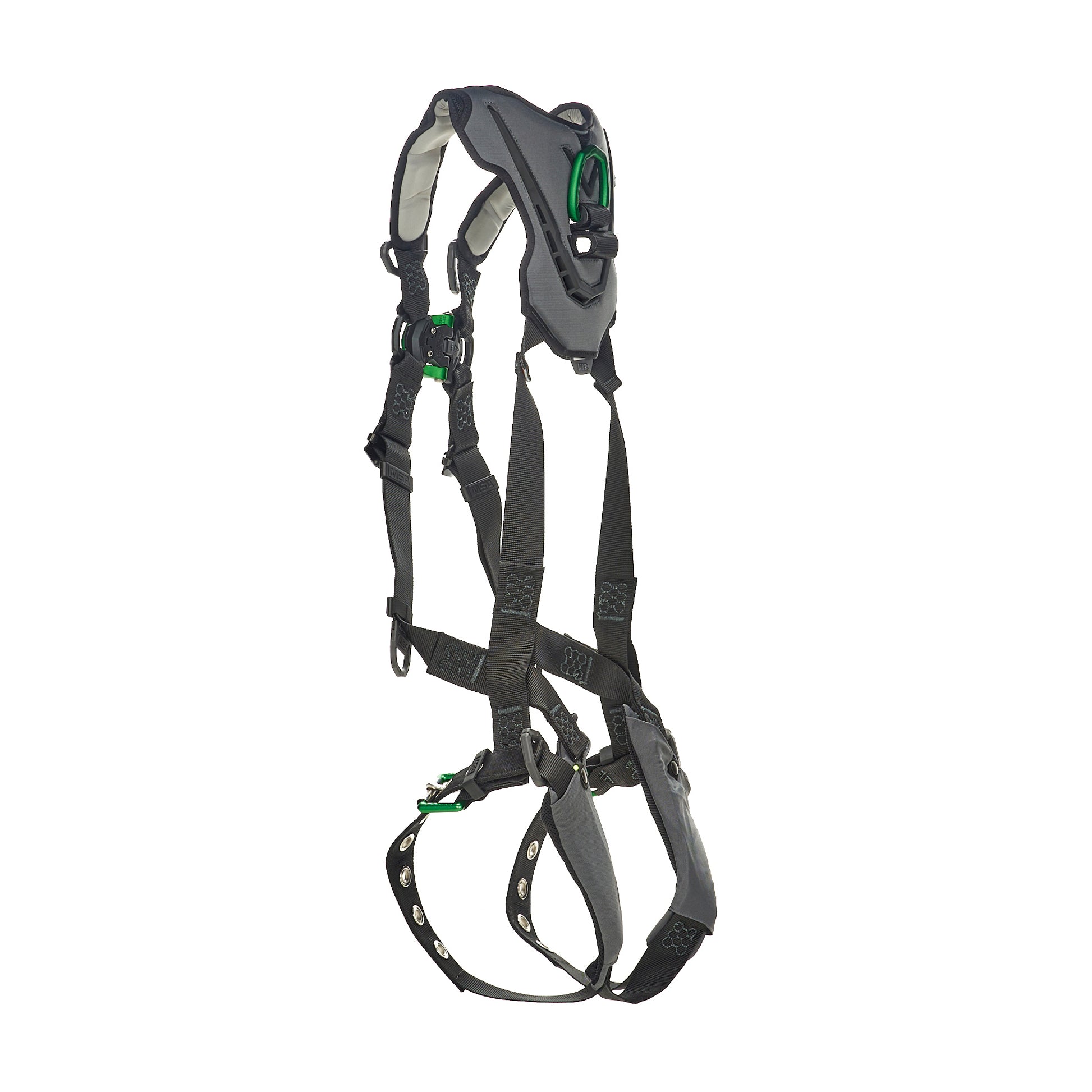 MSA V-FLEX Harness w/Back & Front D-Rings - Tongue Buckle Leg Straps - Extra Large - 10211322