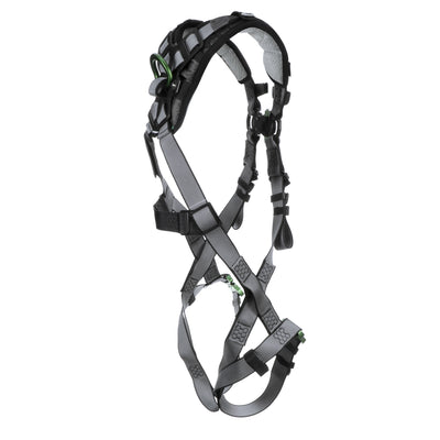 MSA V-FIT Harness w/Back & Front D-Rings - Quick-Connect Leg Straps - Shoulder Padding - Super Extra Large - 10194862