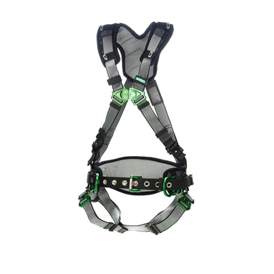 MSA V-FIT Construction Harness w/Back & Side D-Rings - Quick-Connect Leg Straps - Shoulder Padding - Super Extra Large - 10195136
