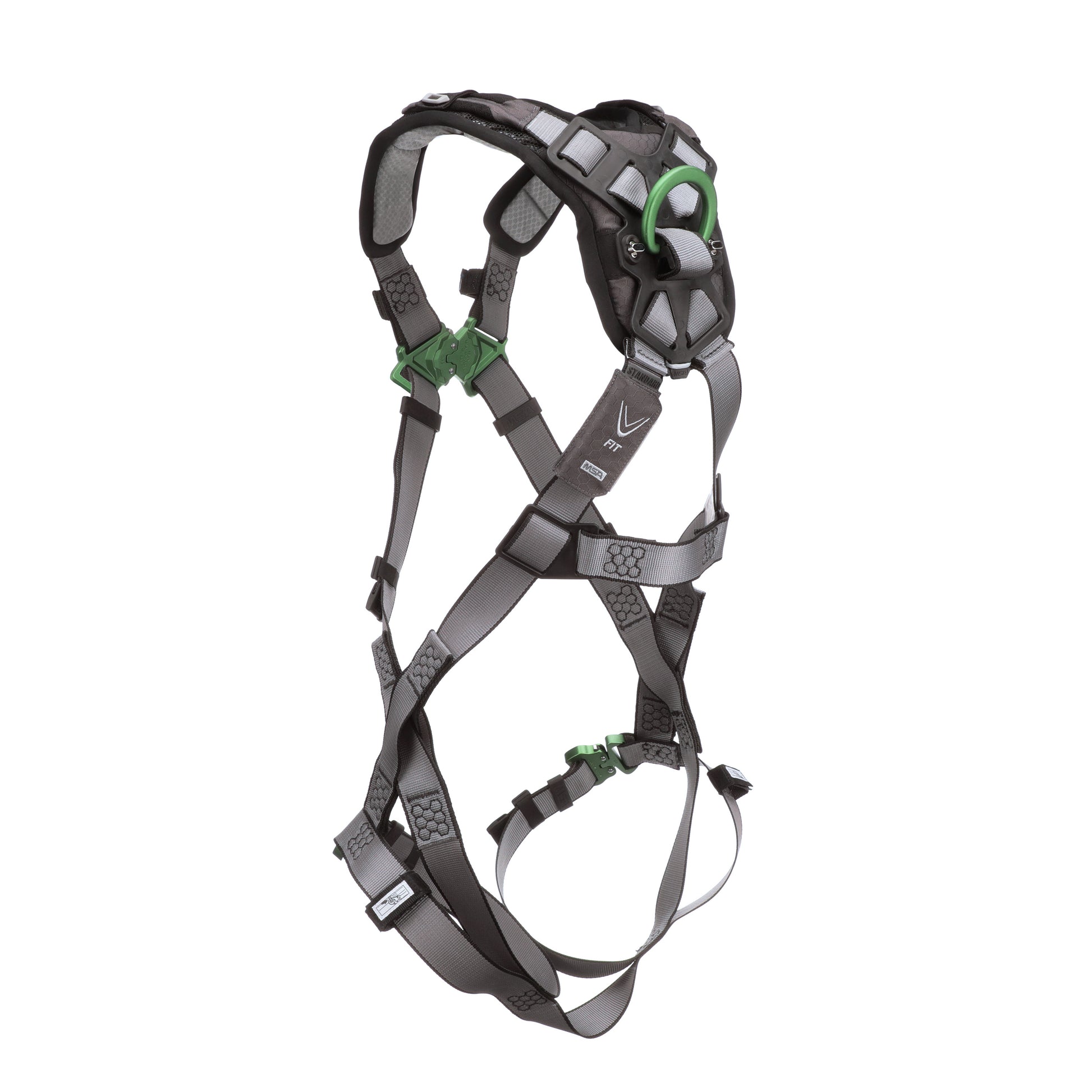 MSA V-FIT Harness w/Back D-Ring - Quick-Connect Leg Straps - Shoulder Padding - Extra Large - 10194671