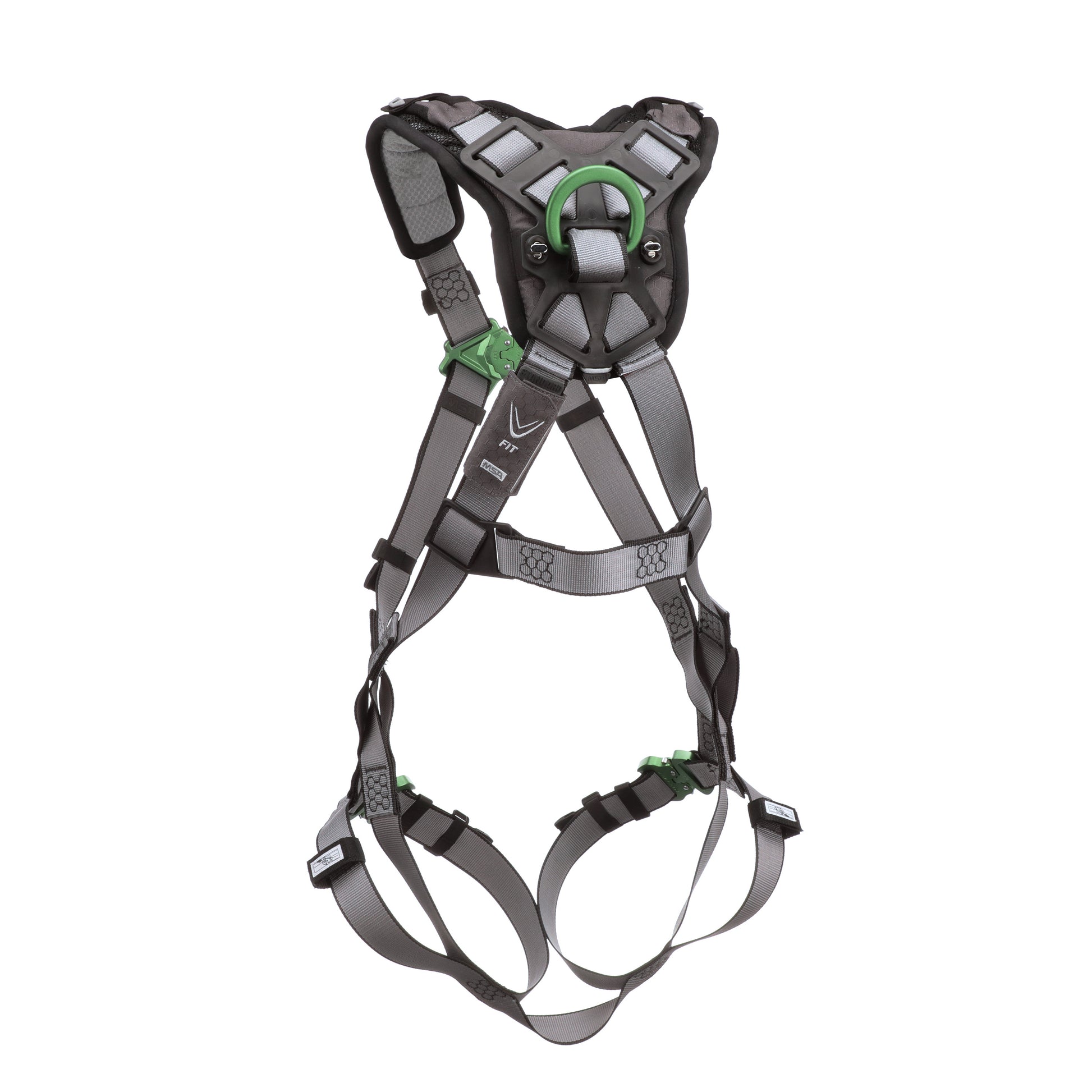 MSA V-FIT Harness w/Back D-Ring - Quick-Connect Leg Straps - Shoulder Padding - Super Extra Large - 10194672