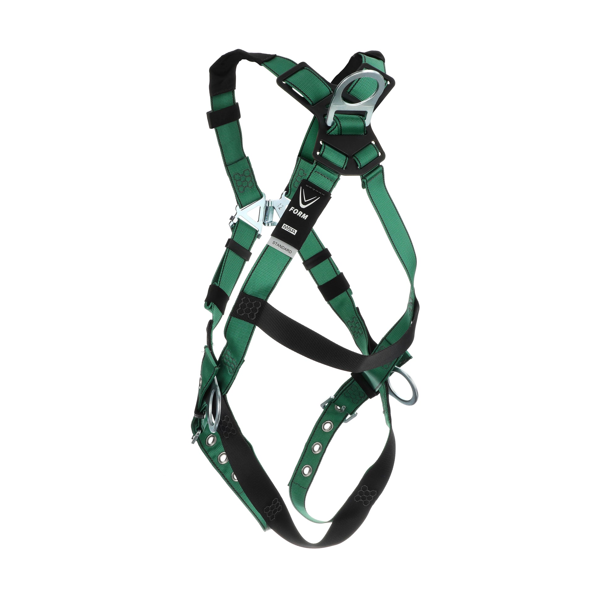 MSA V-FORM Harness w/Back & Side D-Rings - Tongue Buckle Leg Straps - Super Extra Large - 10197217