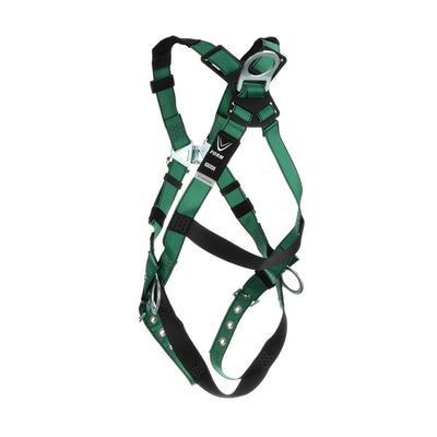 MSA V-FORM Harness w/Back & Side D-Rings - Tongue Buckle Leg Straps - Super Extra Large - 10197217