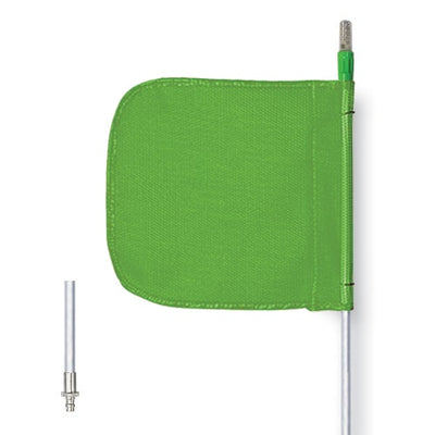 Warning Whip - General Purpose - 10' - Lighted - 12" Green Flag - Plain - Quick Disconnect - FS10L-QD-G