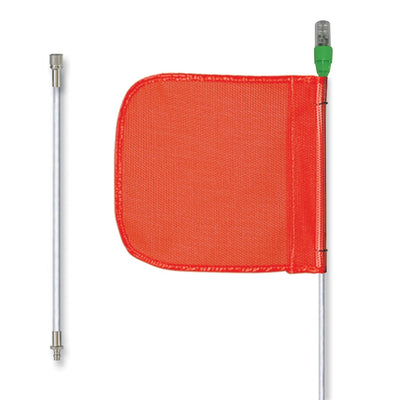 Warning Whip - General Purpose - 10' - Lighted - 12" Orange Flag - Plain - Split Pole - Quick Disconnect - FS10L-SPQD-O
