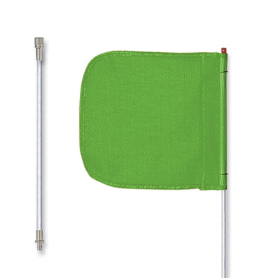 Warning Whip - General Purpose - 12' - Non-Lighted - 12" Green Flag - Plain - Split Pole - Quick Disconnect - FS12-SPQD-G