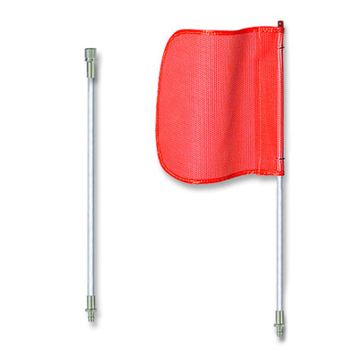 Warning Whip - General Purpose - 12' - Non-Lighted - 12" Orange Flag - Plain - Split Pole - Quick Disconnect - FS12-SPQD-O