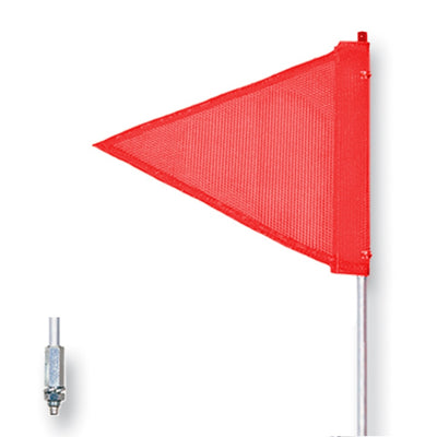 Warning Whip - General Purpose - 12' - Non-Lighted - Orange Triangular Flag - Plain - Hex Base - FS12-T-O