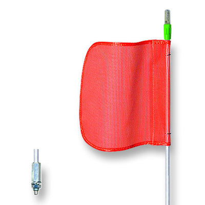 Warning Whip - General Purpose - 12' - Lighted - 16" Orange Flag - Plain - Hex Base - FS12L-16-O
